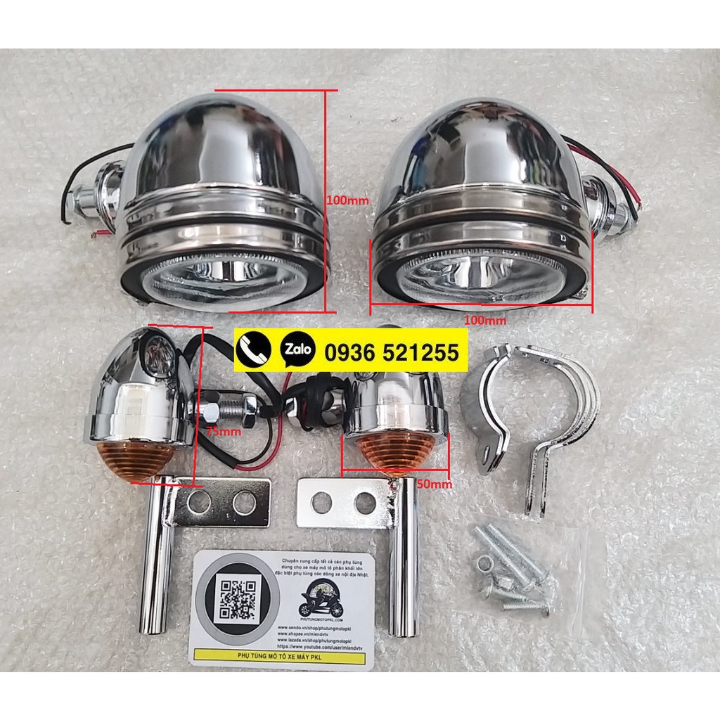 Đèn trợ sáng nguyên bộ đầy đủ phụ kiện cho các dòng xe Loại 3 led