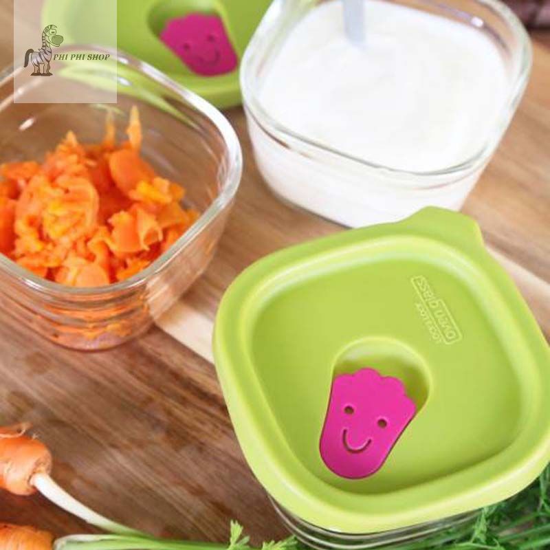Set 3 hộp thủy tinh 170mlx3 pcs Lock&Lock nắp silicone dùng lò vi sóng Lock&Lock