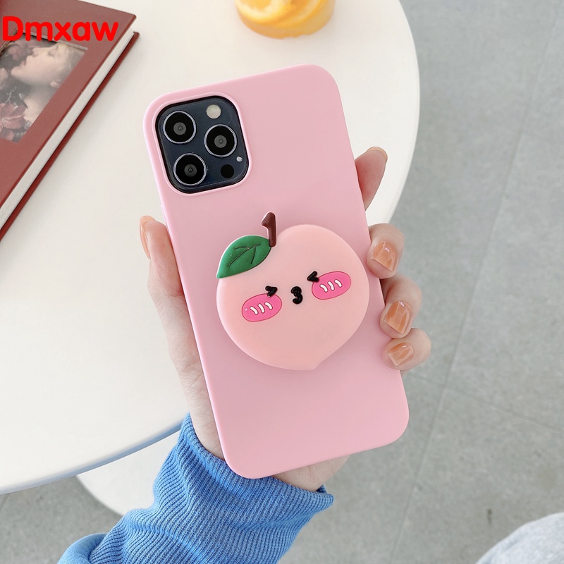 Ốp Lưng Silicone Có Giá Đỡ Hình Trái Cây Dễ Thương Cho Samsung Galaxy A10 M10 A20S A30S A50S A50 A20 A30 A10S A70