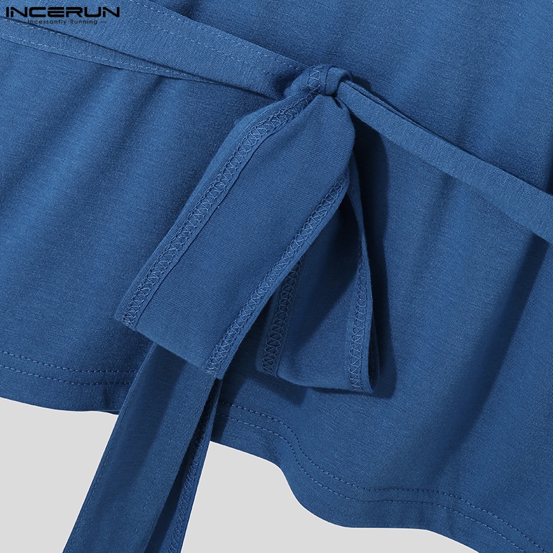 INCERUN Áo Thun Sát Nách Hoạ Tiết Dân Tộc Cho Nam Giới Size S-5XL