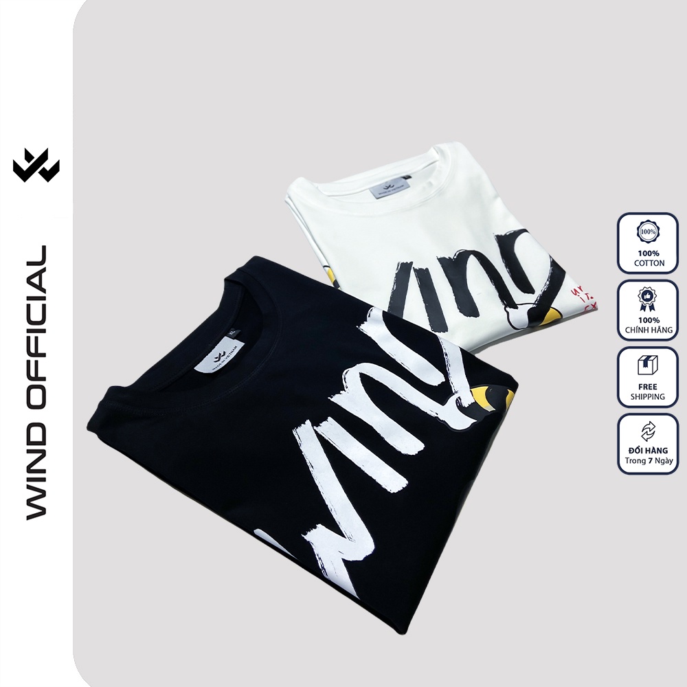 Áo thun tay lỡ unisex WIND 100% cotton phông form rộng Tết Con Hổ nam nữ oversize ulzzang