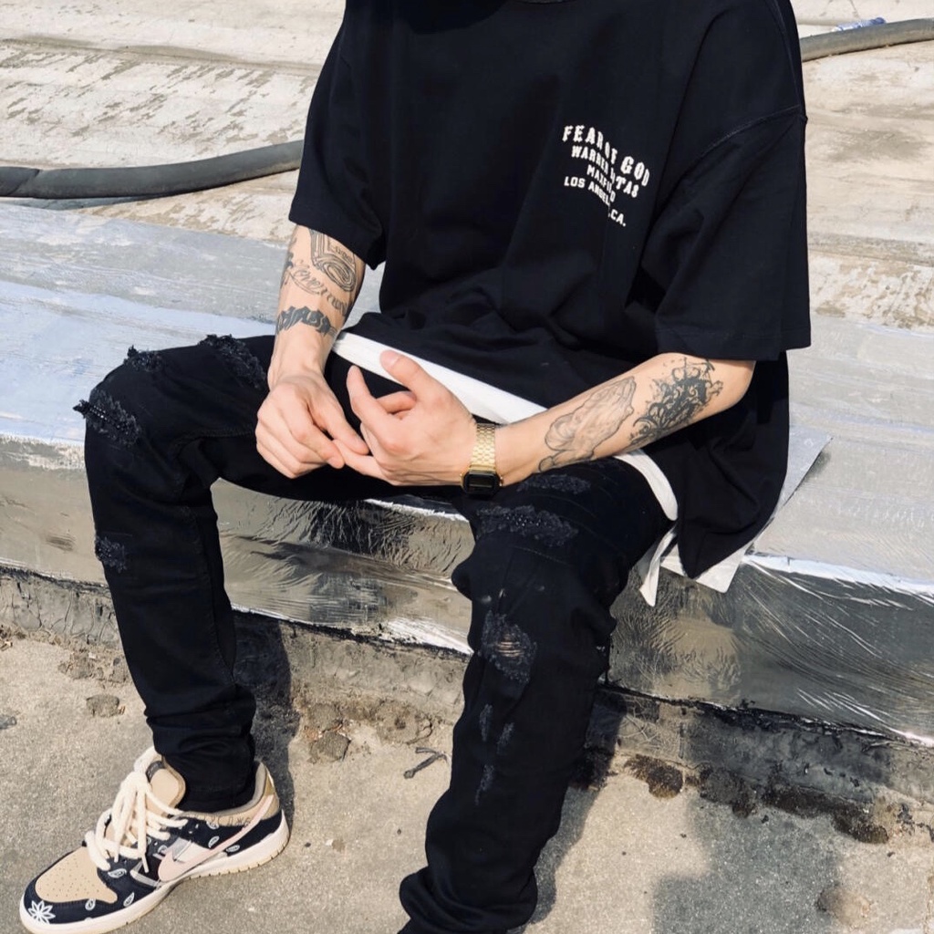 FEAR OF GOD Christmas limited high street trend hip-hop loose couple half-sleeved FOG short-sleeved T-shirt tide