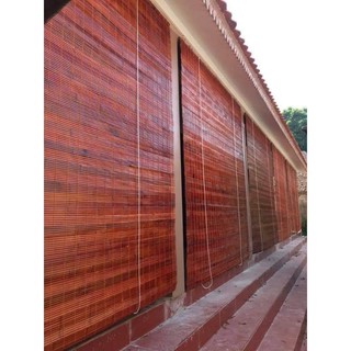 Mành tre đỏ giá rẻ che nắng che mưa