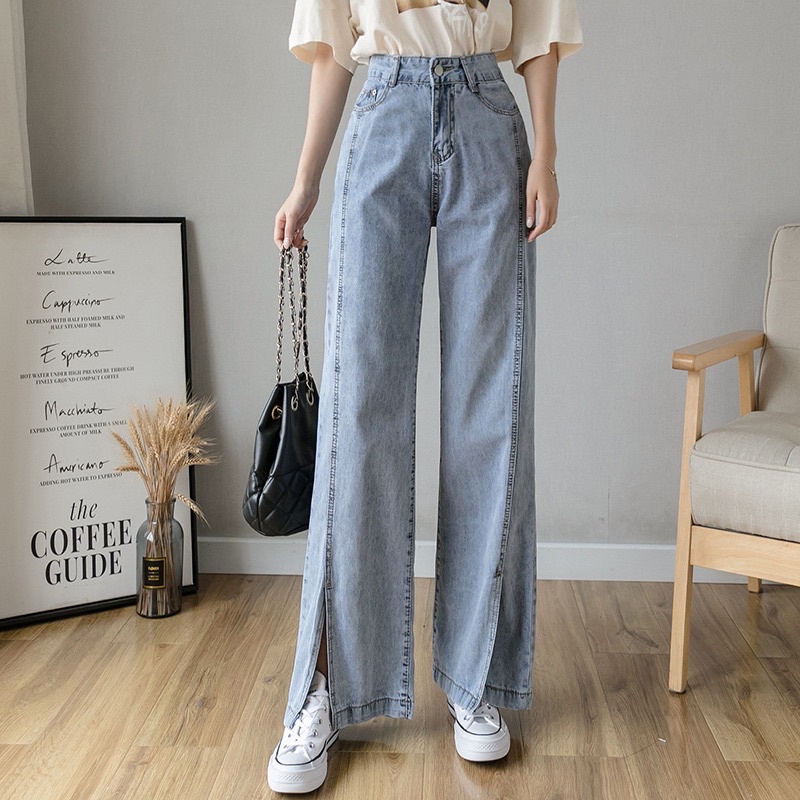 [Mã SRAPR8703 giảm 50% tối đa 20k đơn 0Đ] Quần Jean Nữ AIORI Ống Rộng Lưng Cao Trơn Jeans Ống Suông Cạp Cao_AJ3391 | BigBuy360 - bigbuy360.vn