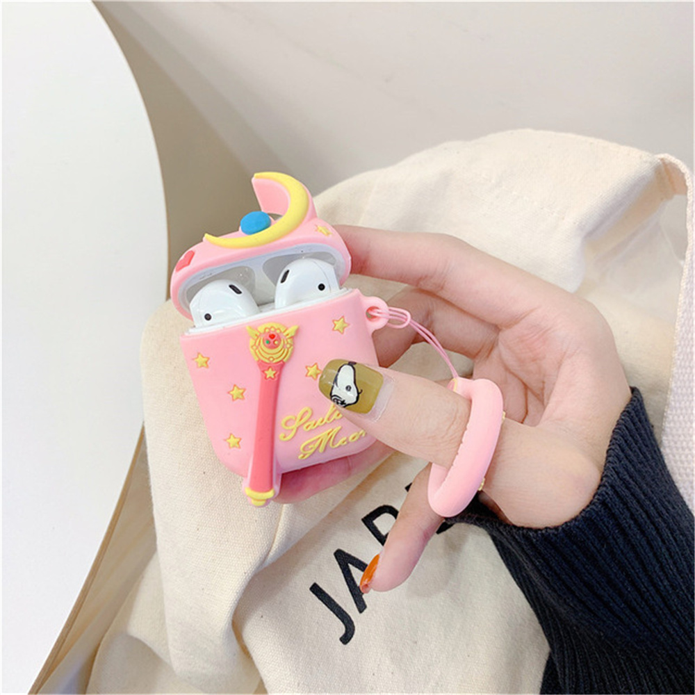 SAILOR MOON SAILOR MOON Vỏ Đựng Bảo Vệ Hộp Sạc Tai Nghe Airpods 1 / 2 Pro Hình Thủy Thủ Mặt Trăng