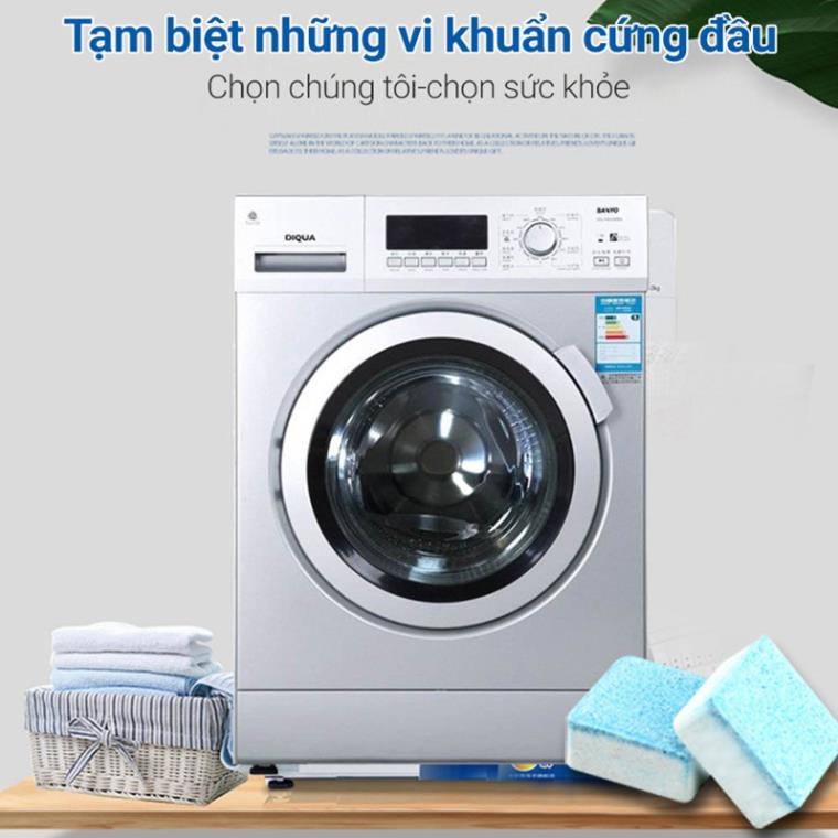 Hộp 12 viên tẩy vệ sinh lồng máy giặt La'Home, sủi sạch vi khuẩn, tẩy sạch cặn bẩn lồng giặt