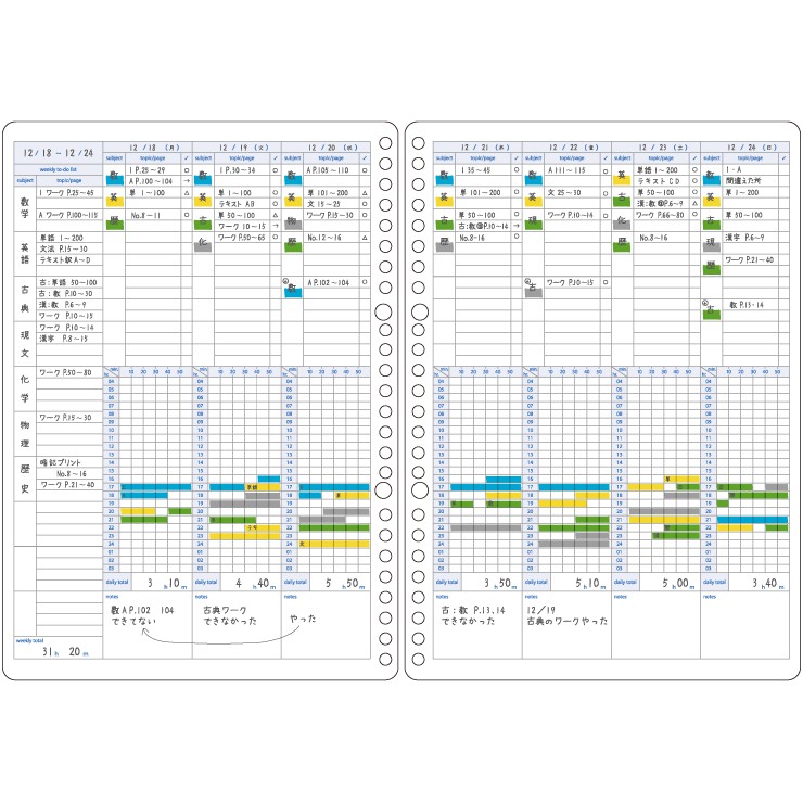 Set 30 Giấy Refill Binder Campus Study Planner Học Tập B5