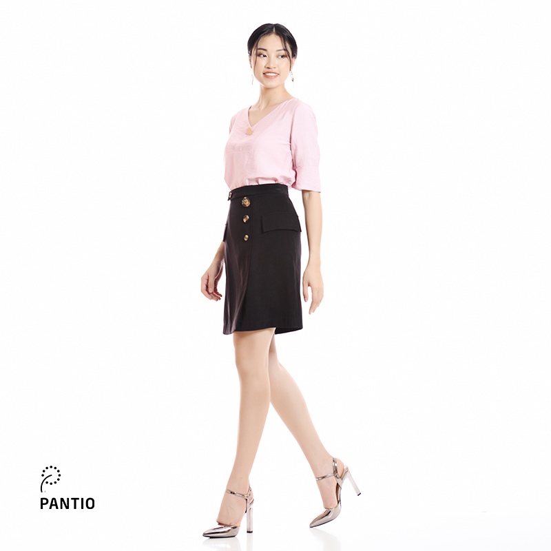 Áo sơ mi chất liệu thô mỏng dáng suông FAS52149- PANTIO