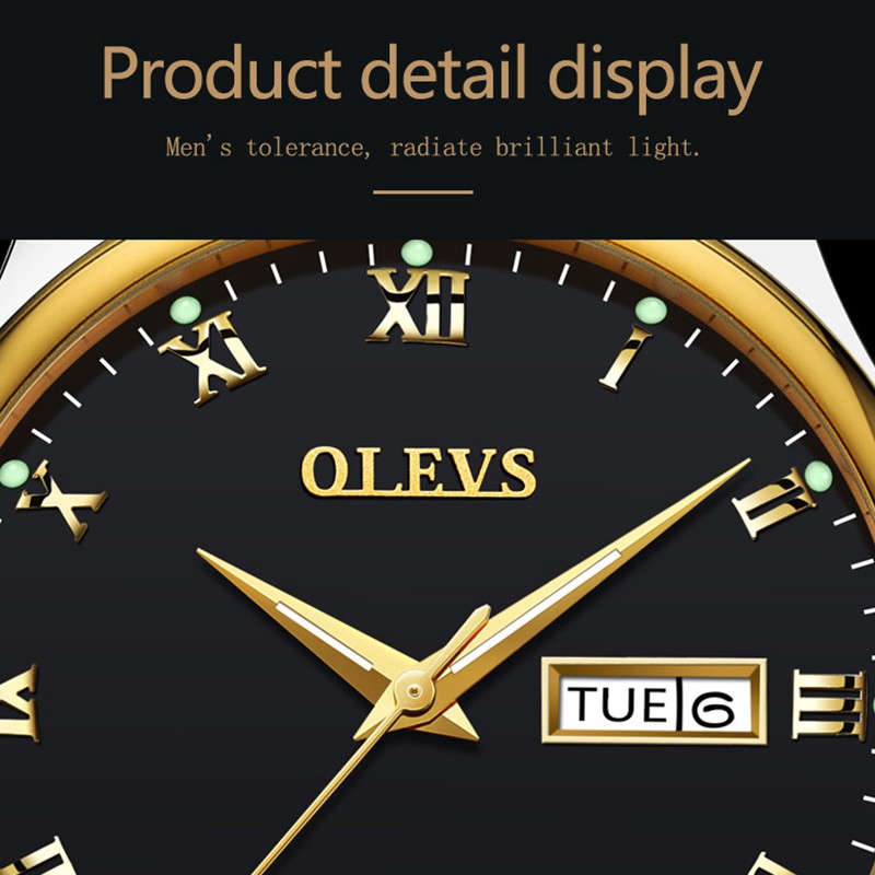 OLEVS 5568 Watch Women Leather Strap Genuine Waterproof Calendar Luminous Small Dial Elegant Fashion