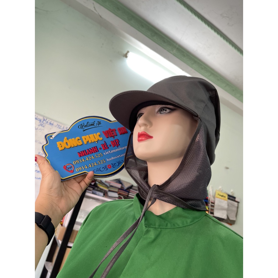 Nón Phòng Sạch Có Lưới Dài _ Hình Chụp Thật
