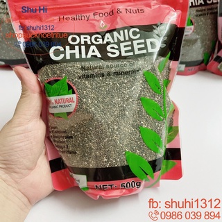 Hạt chia Organic túi đỏ hữu cơ cao cấp (Organic) 500g Úc - Organic Chia Seeds Nature's Superfood, h hạn sử dụng 2022
