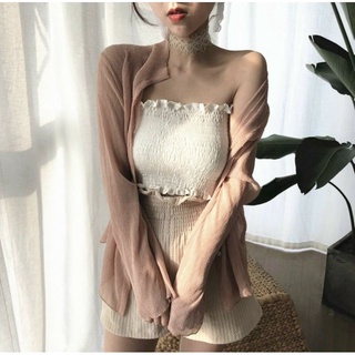 Áo Ống Voan Nhúng Bèo Basic Trơn