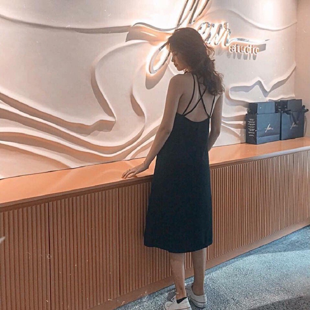 [ ẢNH THẬT 100% ] ĐẦM SUÔNG ĐAN DÂY HỞ LƯNG KÈM MÚT NGỰC - MIA DRESS | BigBuy360 - bigbuy360.vn