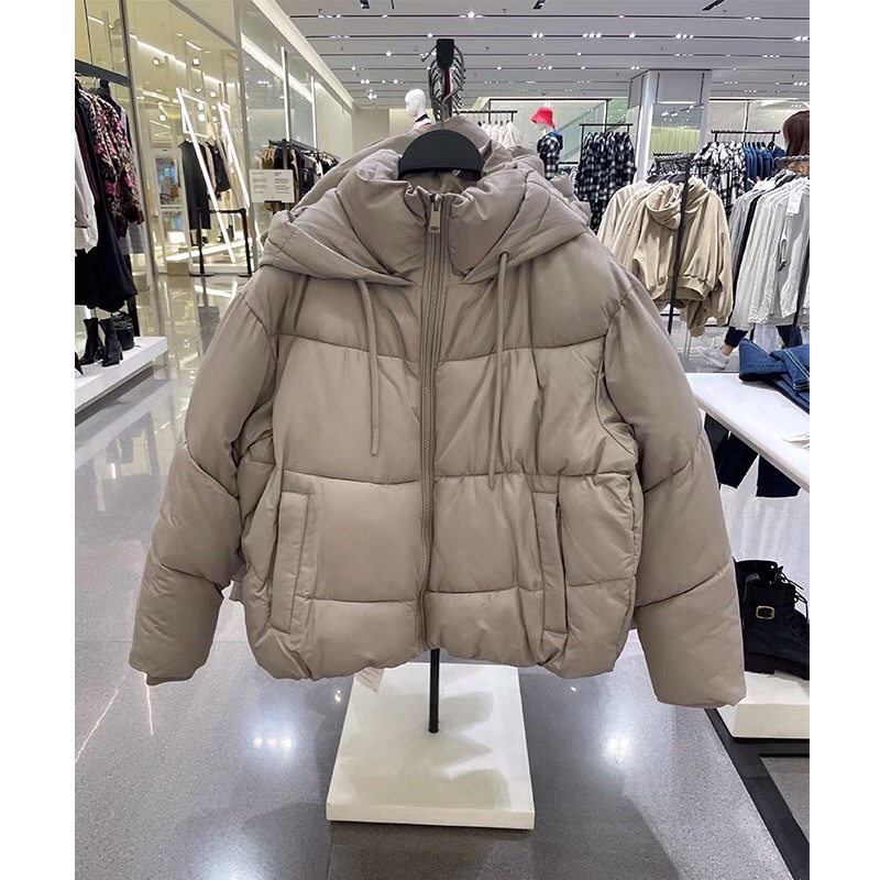 Áo khoác phao có mũ Zara xuất dư