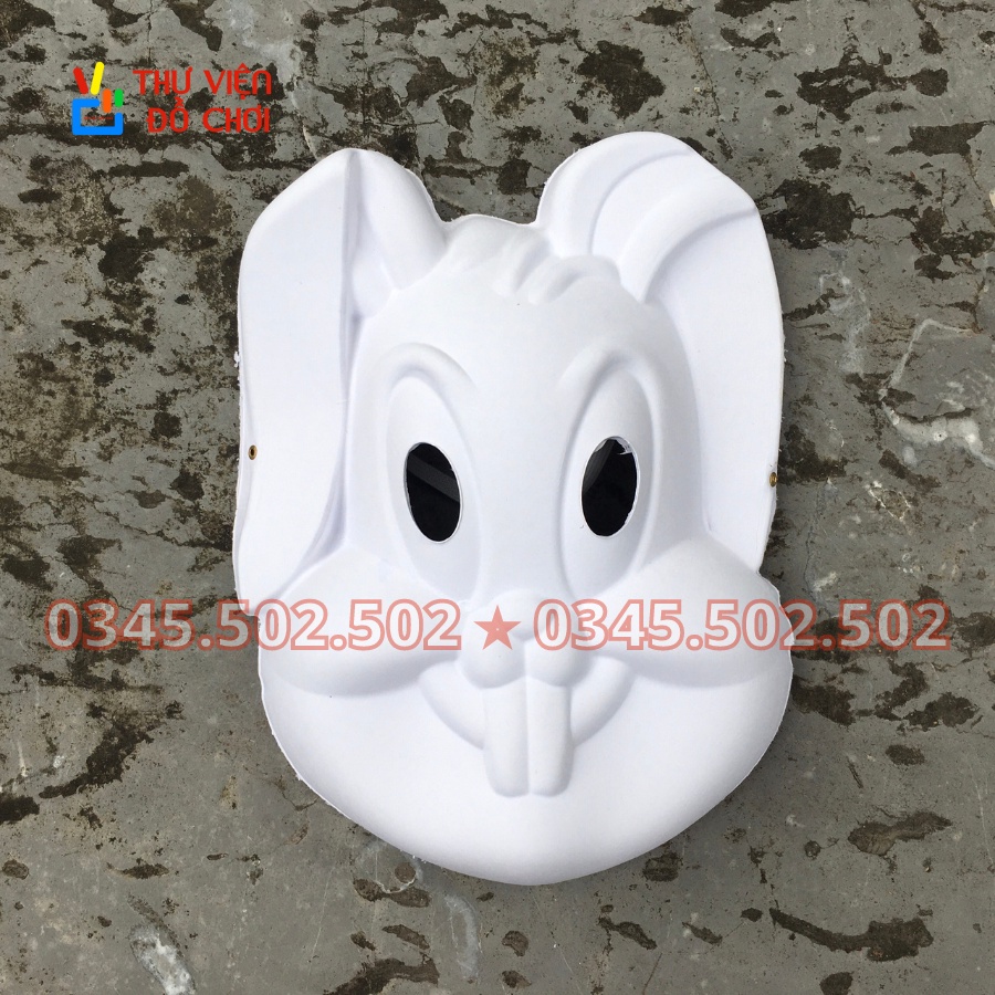 Mặt nạ giấy bồi ép mịn tự tô cho bé - Đồ chơi Trung Thu có sẵn dây đeo