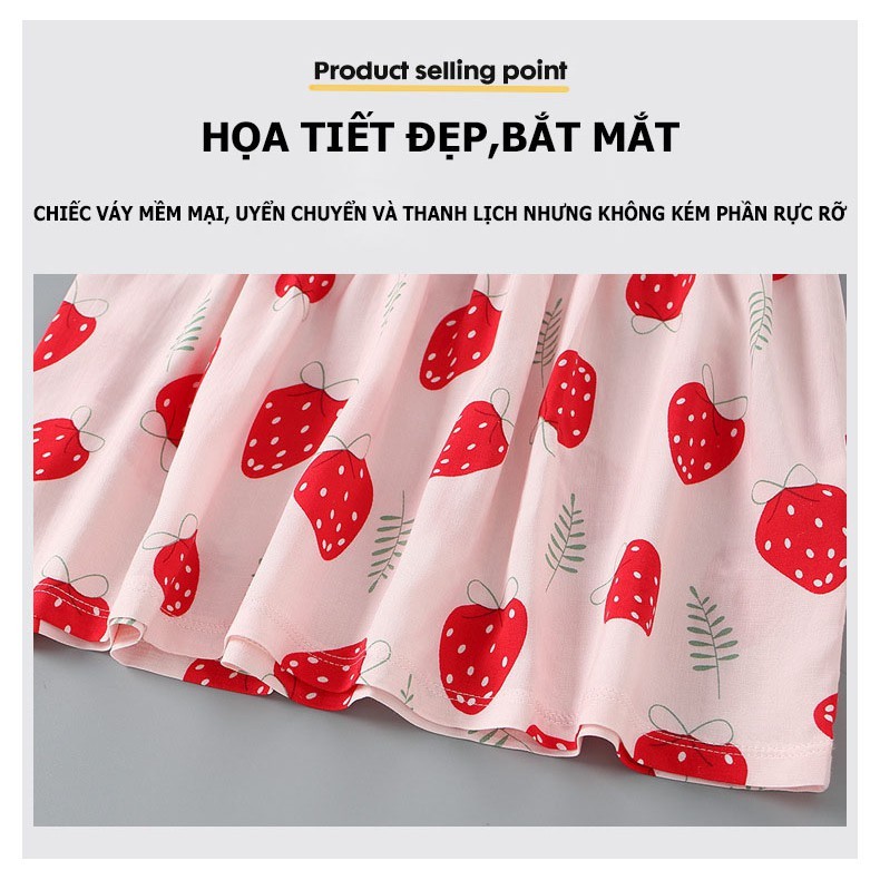 Váy Bé Gái Mùa Hè 100% Cotton Hàng Quảng Châu Cao Cấp Mềm Đẹp QTV01