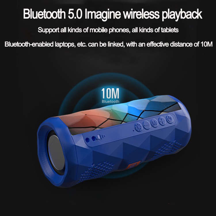 Loa bluetooth di động tg167 màu trầm thiết kế đa giác mát mẻ loa không dây chống nước độ nét cao giảm tiếng ồn