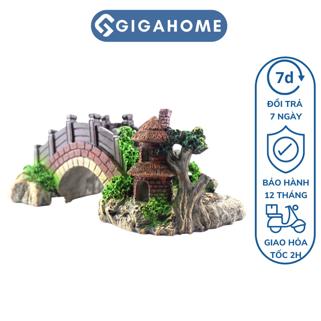 Cây Cầu Giả Bằng Nhựa GIGSHOME Hòn Nam Bộ Trang Trí Bể Cá Thêm Sinh Động 5834