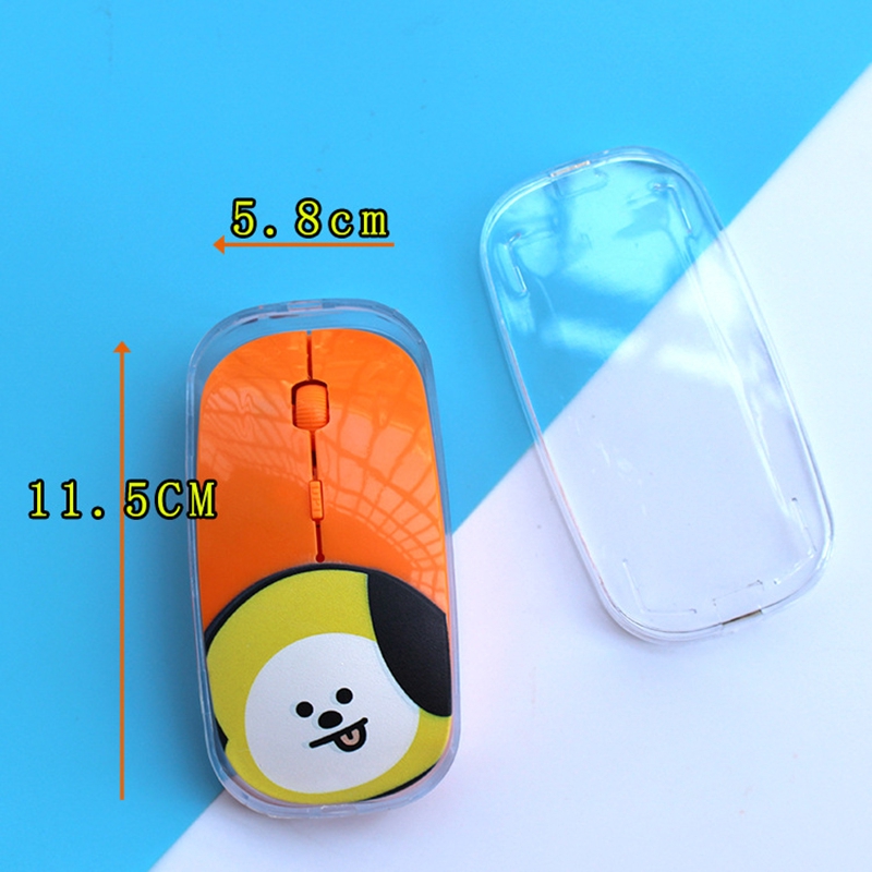 Chuột máy tính không dây họa tiết linh vật BT21 cho người hâm mộ nhóm BTS