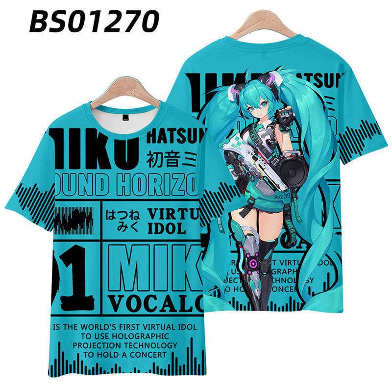 Hatsune Miku miku cartoon T-shirt two-dimensional clothes Vocaloid clothing kimono Yuori men and women with the same paragraph