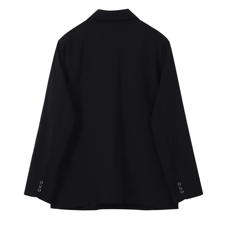 Áo Khoác Vest Màu Đen Phối Dây Xích Thời Trang Xuân Thu 2021 Cá Tính Cho Nữ