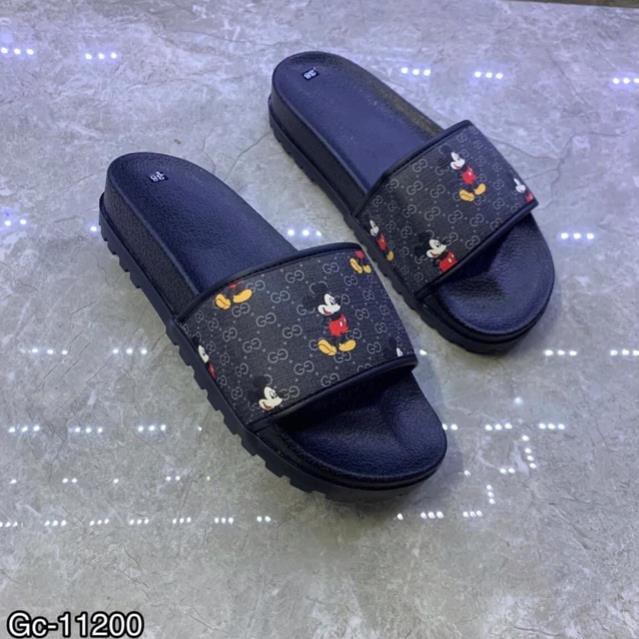 Dép quai ngang MICKEY đen - nâu