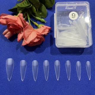 Hộp 50 móng nhọn mỏng chuẩn phom nhám sẵn
