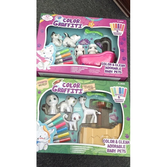 Đồ chơi tô màu con vật có thể rửa sạch và tái sử dụng cực kì thú vị, tô tượng thú cưng sáng tạo cho bé