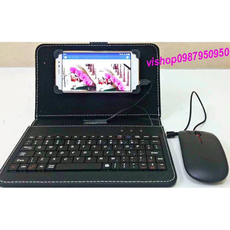 (MS22) bao da bàn phím cao cấp  kèm chuột  dùng cho  điện thoại  -máy tính bảng - iphone và ipad giảm mạnh