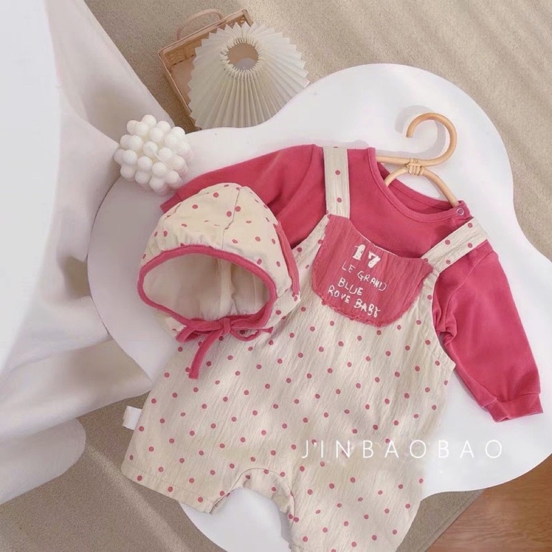 Body hồng 3 chi tiết cho bé gái