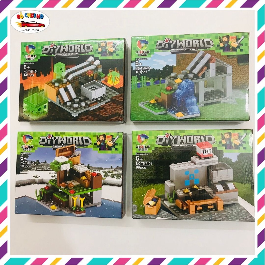 Lego minecraft, lego minecraft ngôi làng, đồ chơi lắp ráp, mincaraft 99pcs ~105pcs xếp hình ngôi làng