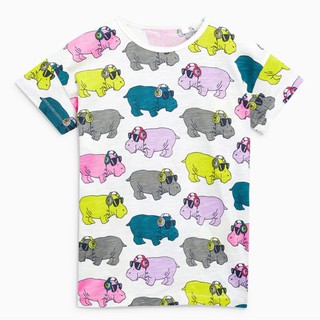 Mã 51476 áo thun in hình hà mã sắc mầu của Little maven cho  bé gái,bé trai