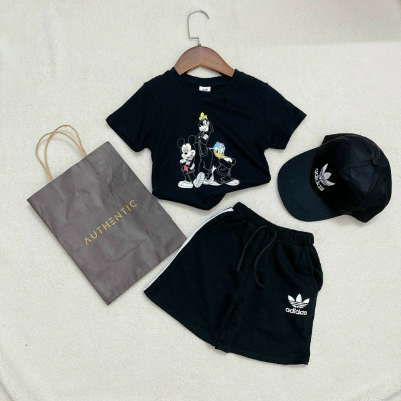 BỘ COTTON ĐEN IN HOẠT HÌNH CHO BÉ TRAI