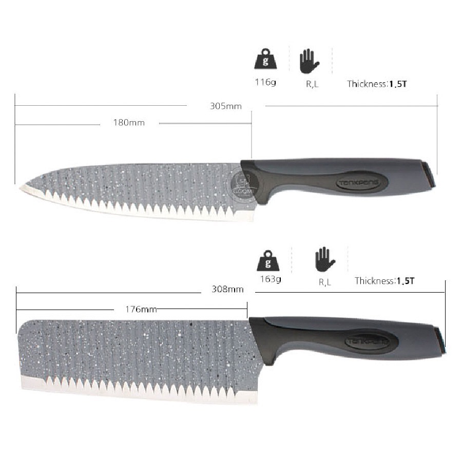 Bộ 2 dao GGOMI Hàn Quốc MK555 sắc bén, set 2 dao đa năng dành cho nhà bếp