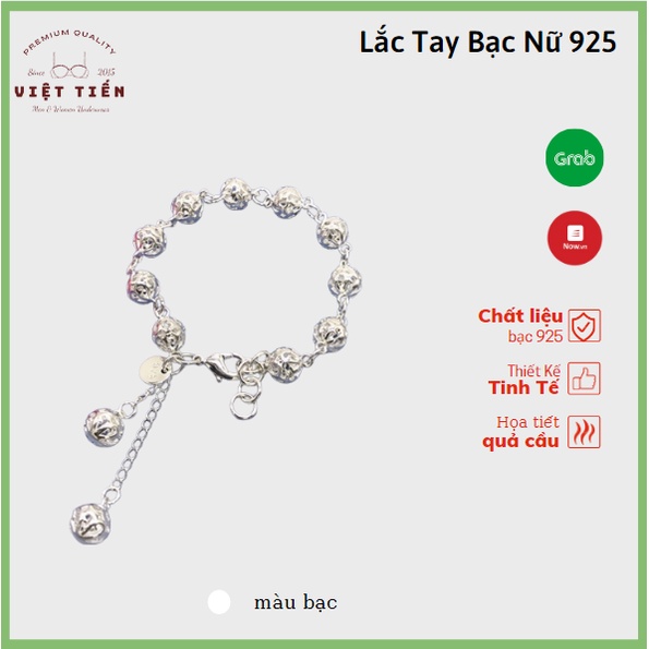 Lắc tay bạc nữ họa tiết quả cầu-bạc 925 ACC95