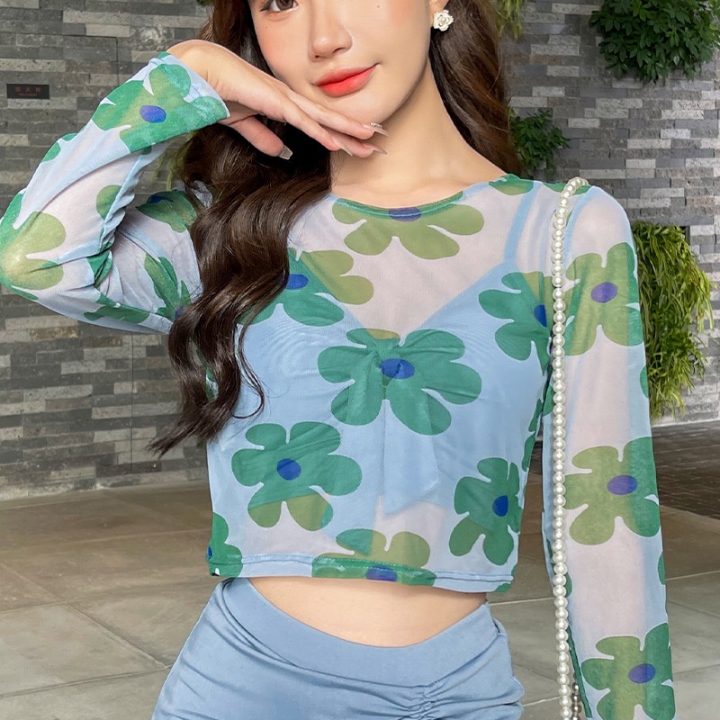 Bộ Đồ Bơi Ba Mảnh Dáng Ôm In Họa Tiết Thời Trang Cho Nữ