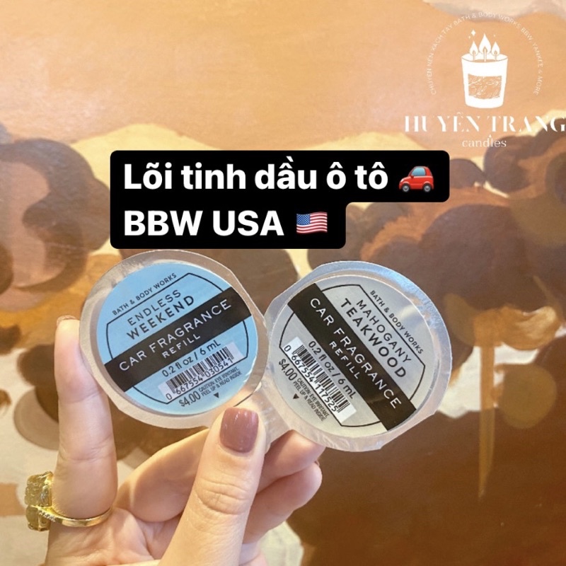 Tinh dầu khử mùi làm thơm xe hơi, oto Bath & Body Works BBW
