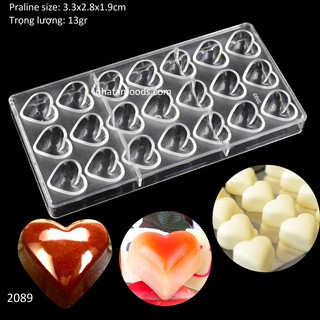 2089 - Khuôn socola bonbon trái tim