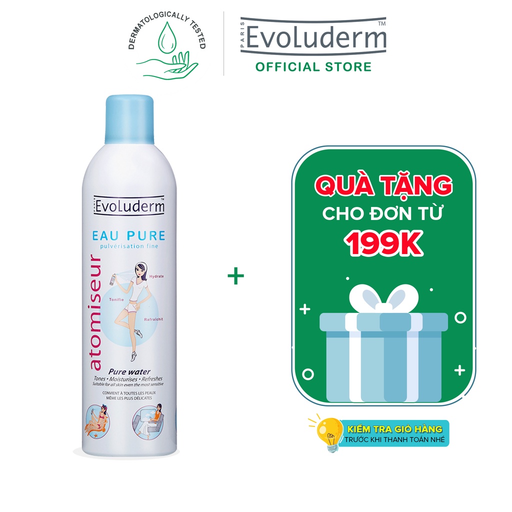 Xịt khoáng Evoluderm Atomiseur Eau Pure 400ml