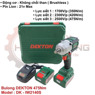Bộ siết mỡ bulong dekton 475nm, tặng thân khoan dekton 2115t