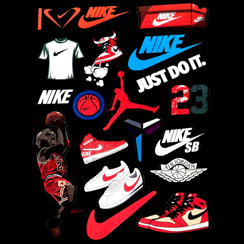 Bộ STICKER  thể thao Nike và Sticker hình dán trang trí các thương hiệu nối tiếng