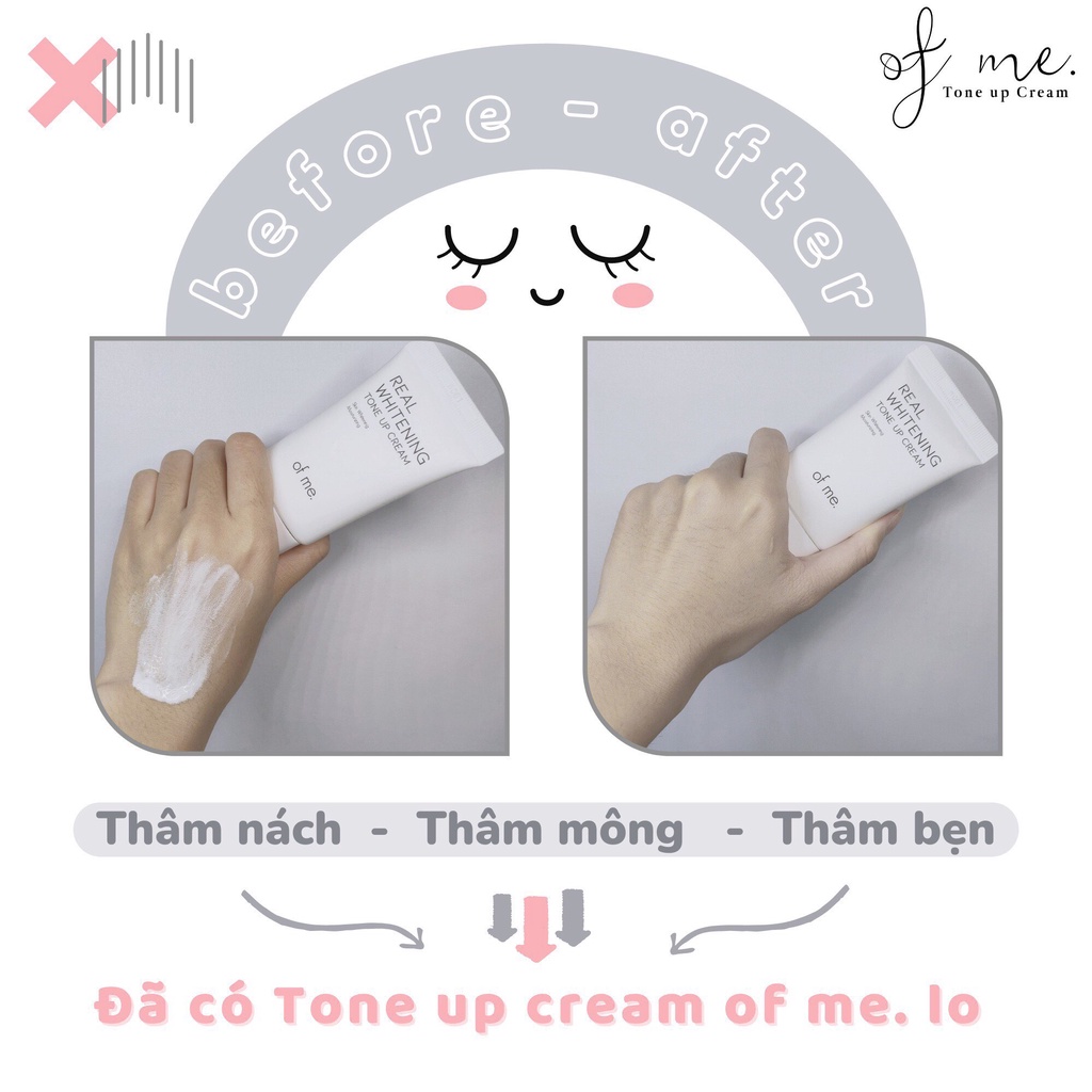Kem Giảm Thâm, Dưỡng Trắng OF ME - REAL WHITENING TONE UP CREAM - Tuýp 50ml [ Auth - HÀN QUỐC ]