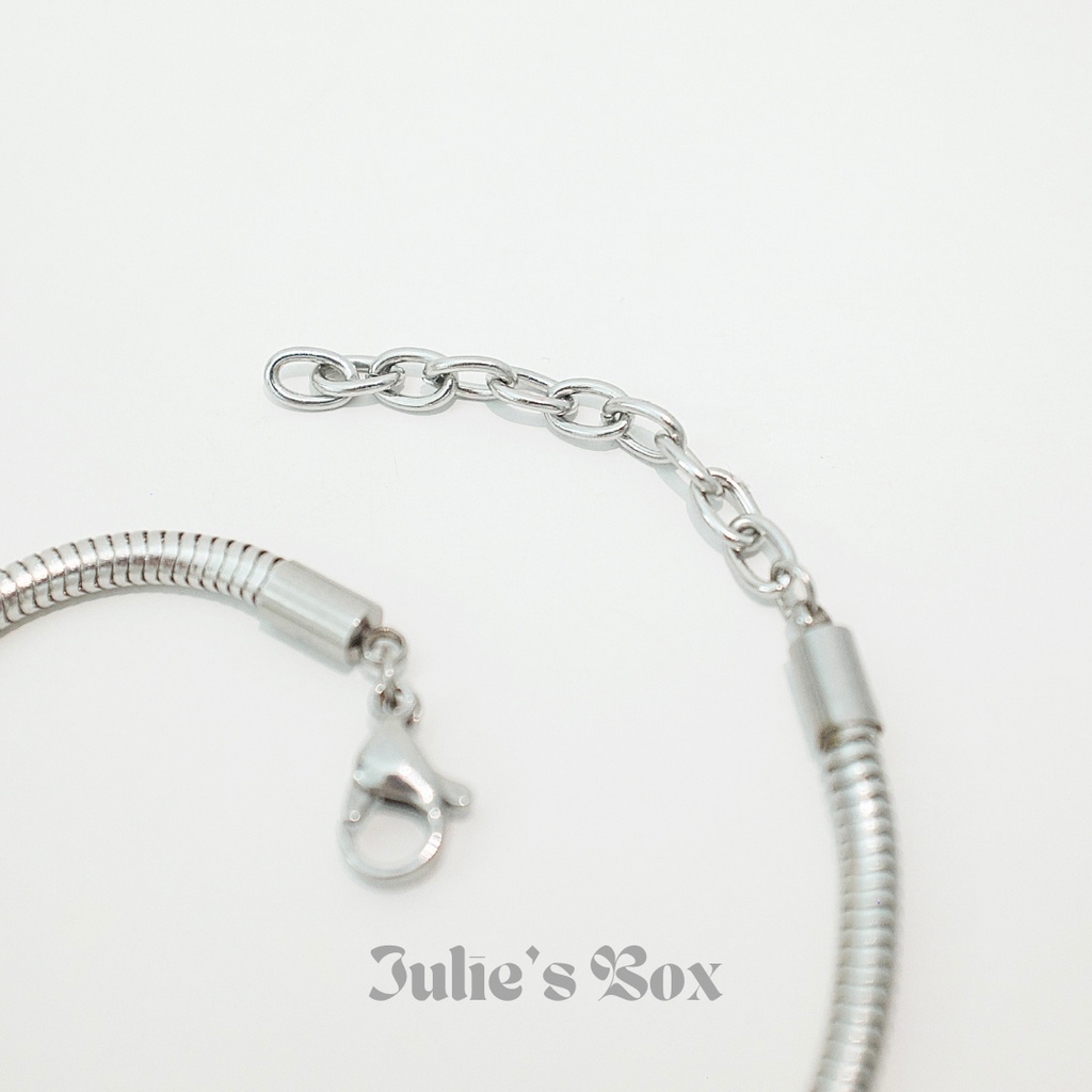 Vòng Tay Titan Unisex Xích Liền Basic Không Đen Không Hoen Gỉ Không Phai Màu Không Ngứa Bền julies box 66 bracelet