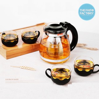 Bộ ấm lọc trà - Bộ ấm pha trà thủy tinh 700ml