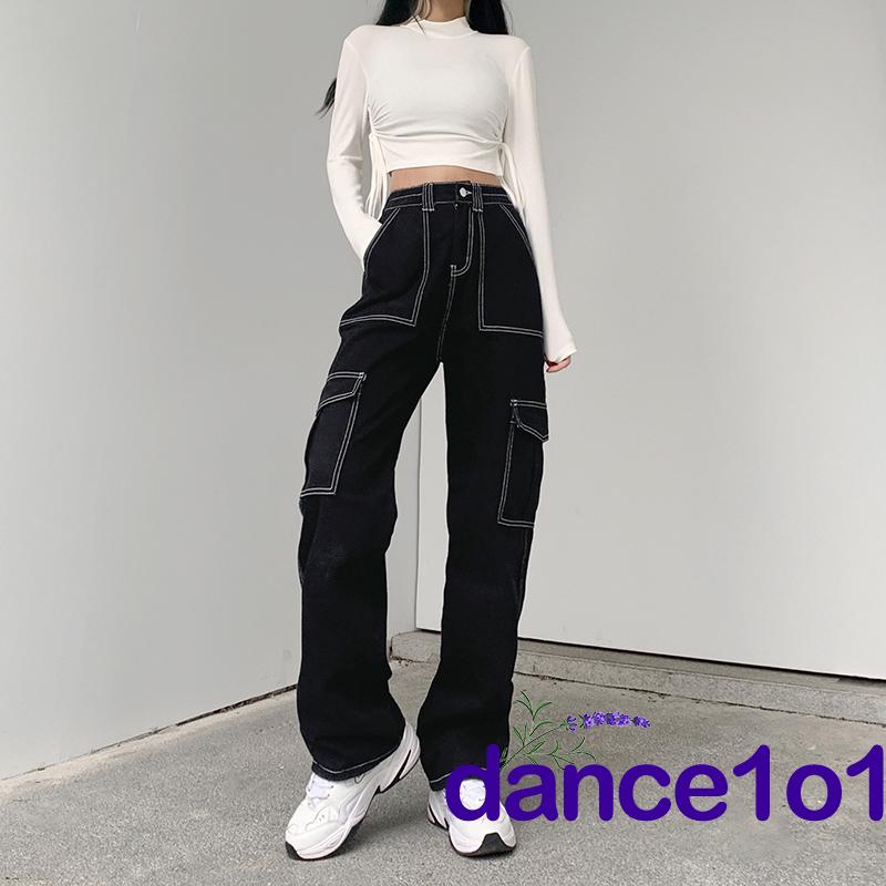 Quần jeans dài ống rộng thời trang dành cho nữ