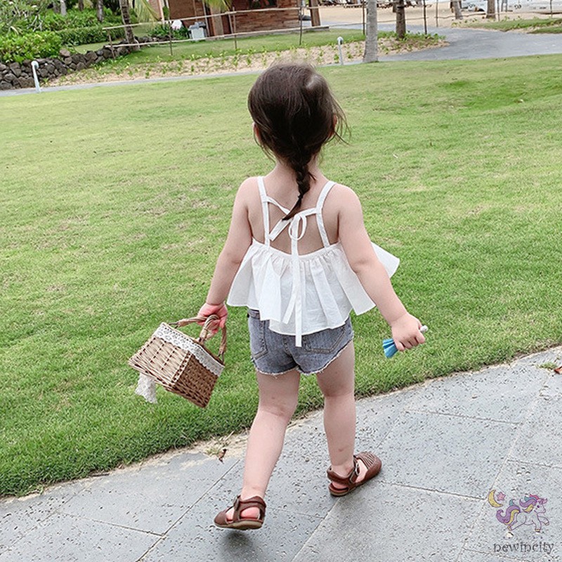 Áo hai dây thoải mái mùa hè phong cách Hàn Quốc cho bé gái