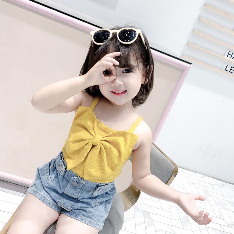 Áo 2 dây cho bé combo 2c vải cotton co giãn dày mềm mịn cho bé 9-26kg