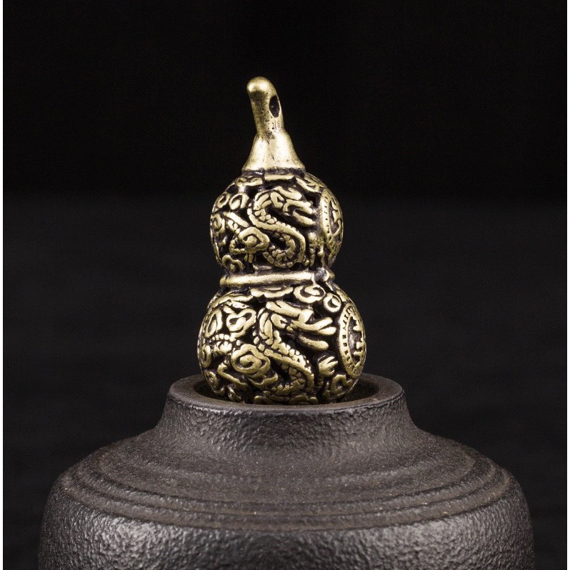 Tượng Đồng Phong Thủy May Mắn Tài Lộc Hình Hồ Lô Xuất Nhập Bình An (Kích cỡ: 1.8 x 4cm