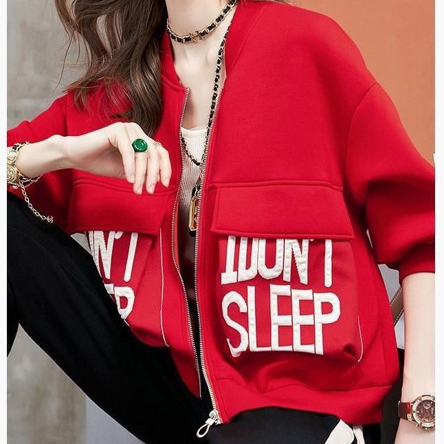 Áo Khoác Bóng Chày In Chữ Thời Trang Mùa Xuân 2022 Mới Cho Nữ