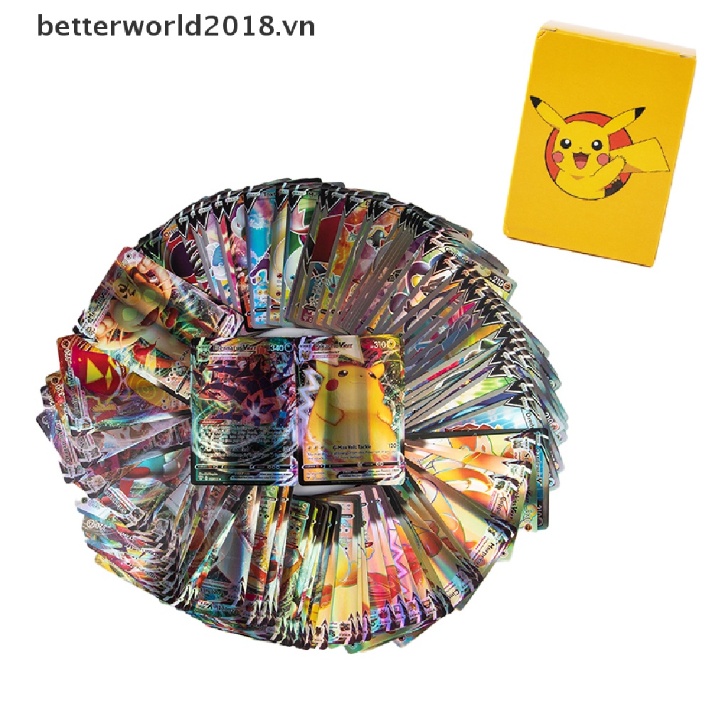 Bộ 100 Thẻ Bài Pokemon Tiếng Anh 50 V + 50VMAX 2018